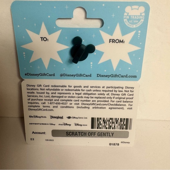 NWT. Disney Pin + Gift Card With Pin - Holiday 2023 Mickey And Minnie. LE 4000 - Picture 7 of 10